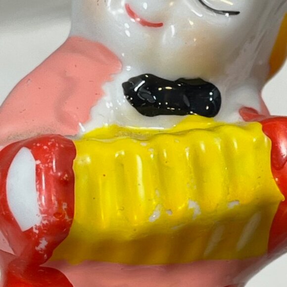 VTG 3 Piece Ceramic CLOWN BAND Figurines Violin Accordion Horn Musicians 3" - Picture 13 of 15